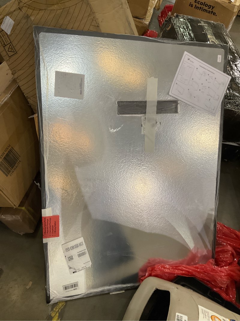 Condition photo showing As Is for VIZ-PRO Magnetic Dry Erase White Board, 48 X 36 Inches, Black Aluminium Frame 48"W x 36"H