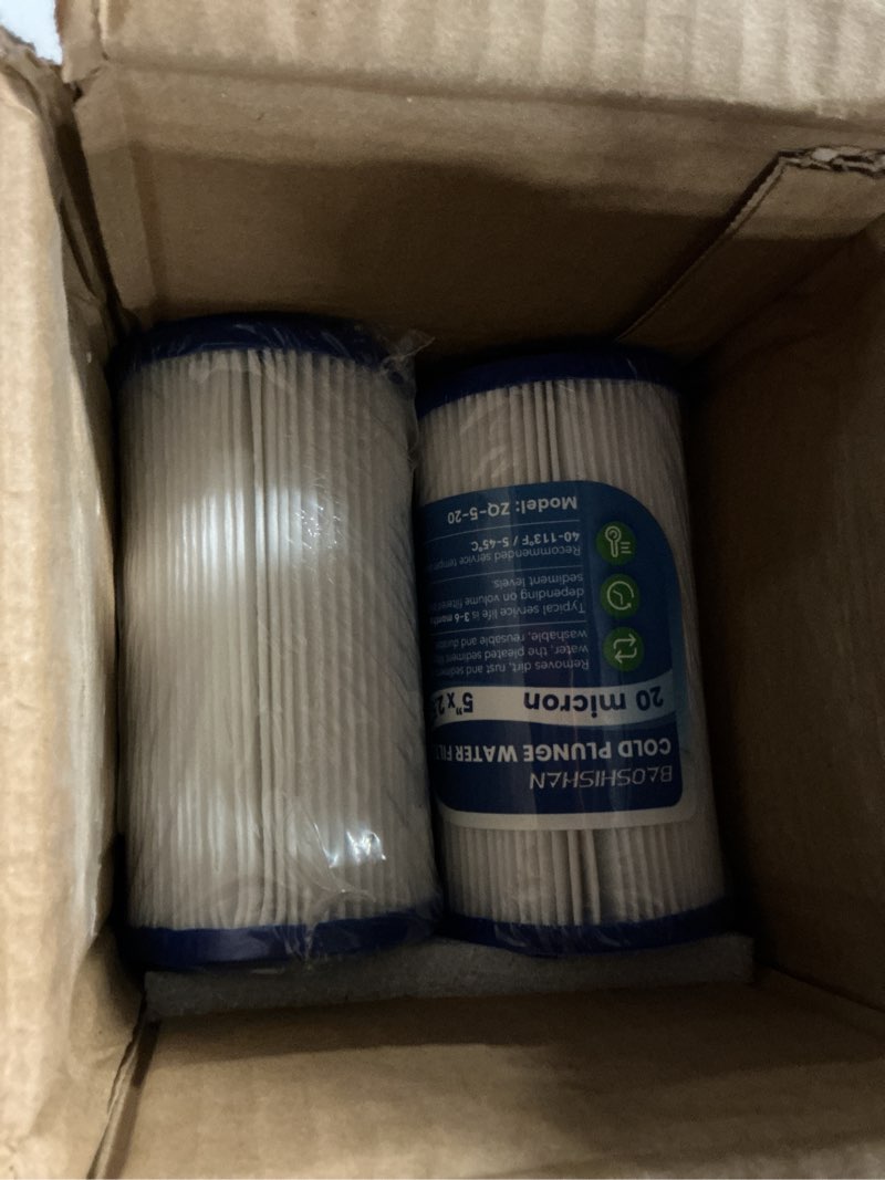 Condition photo showing Good Condition for baoshishan ice bath filter, 5\"x2.5\" 20 micron, 6 pack for cold plunge tub | 20 micron high efficiency filtration, durable rugged build, tool-free install, universal fit for diy, leak-proof design