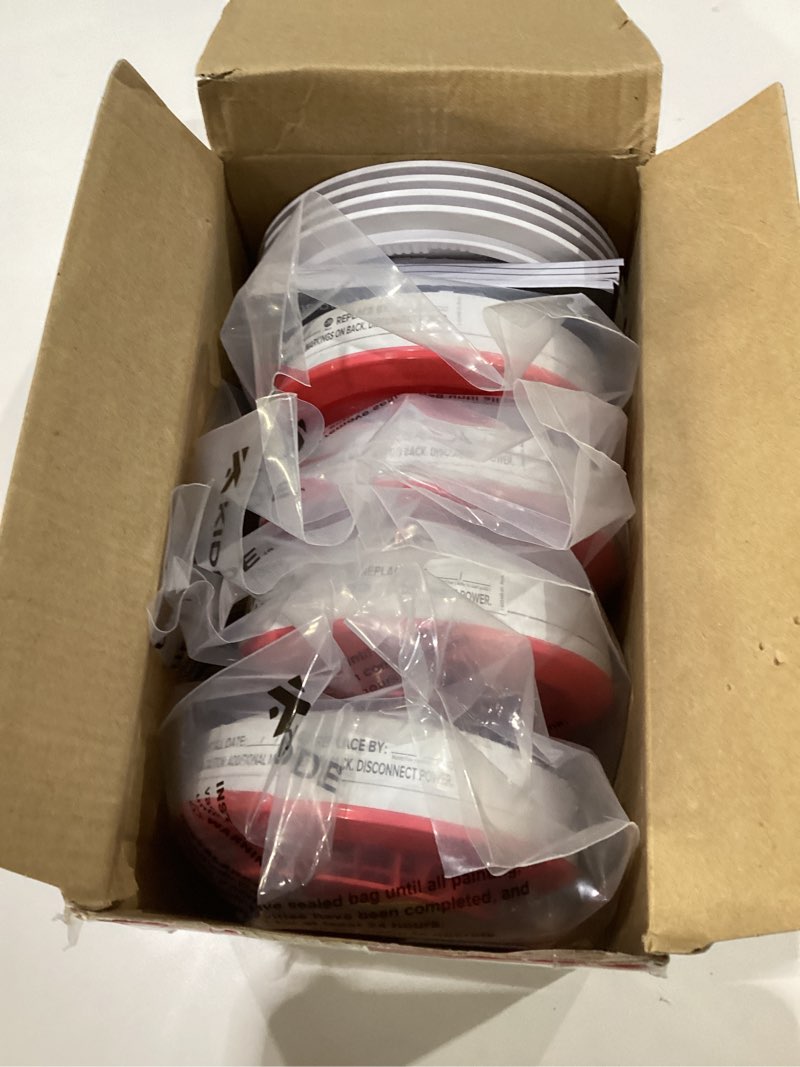 Condition photo showing New/Like New for Kidde Hardwired Smoke Detector, AA Battery Backup, Interconnectable, LED Warning Light Indicators, 4 Pack