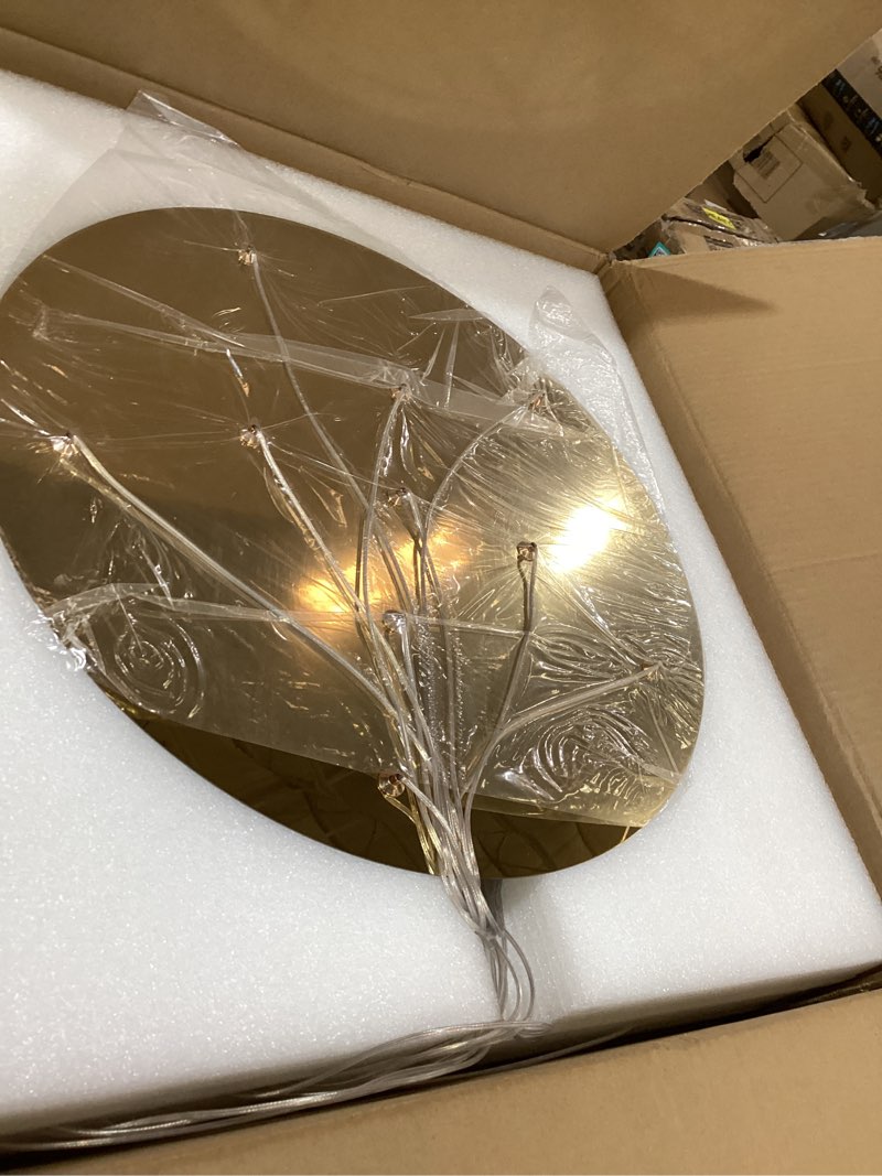 Condition photo showing New/Like New for geadi modern led high ceiling chandelier with remote control,10 lights crystal foyer chandeliers for high ceilings,gold dimmable long pendant light for staircase entryway living room gold + transparent (10 lights)