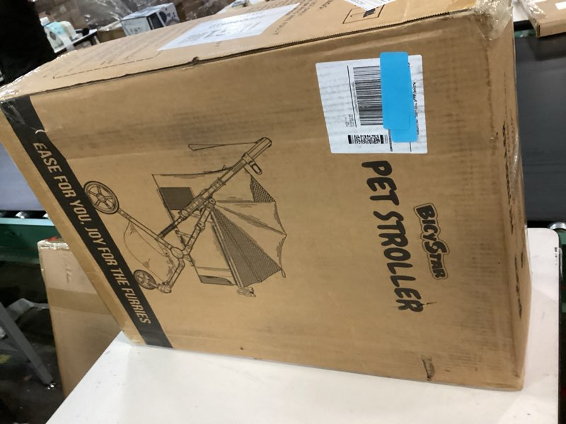 Condition photo showing Good Condition for Pet Stroller for Small Medium Dogs Cats Up to 45 lbs, Travel Lite Collapsible, All Terrain 4 Wheels for Jogging, Running, Grey