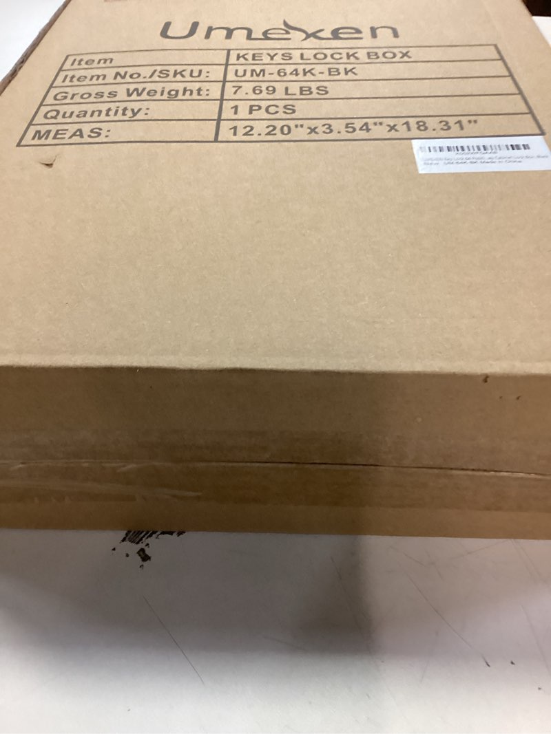 Condition photo showing New/Like New for UMEKEN Metal Key Cabinet - 64 Position Wall Mount Lock Box with Key Tags - Key Organizer Storage Locker, Black, 11.81" x 3.15" x 17.72"