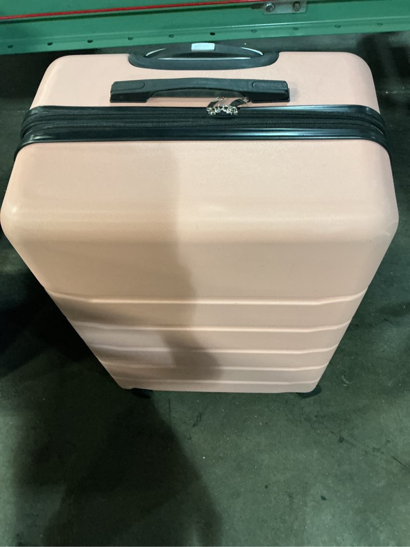 Condition photo showing Good Condition for olixis 28 inch luggage, hardside checked suitcase with spinner wheels, lightweight abs hard shell travel luggage, tsa approved lock, expandable large suitcase for business & travel–pink pink 28 in
