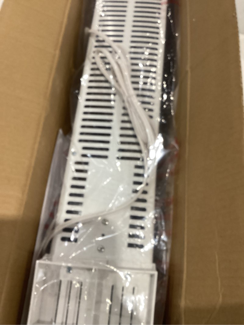 Condition photo showing Good Condition for ez-heat 1,500 watt baseboard space heater with adjustable thermostat, dent-proof end panels, overheat protection, tip-over switch, & stay-cool body, cz600