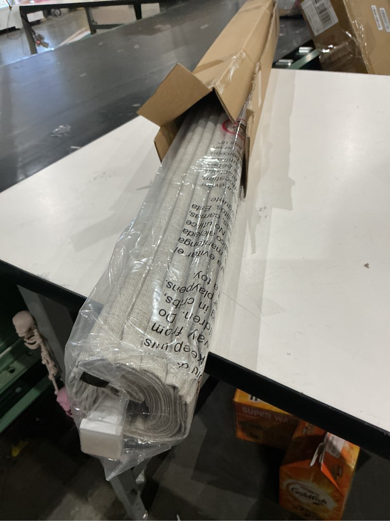 Condition photo showing New/Like New for lazblinds no drill roman shades for windows, cordless light filtering window shades with uv protection, polyester fabric for bedroom & living room, 35" w x 64" h, off white light filtering - off white 35"w x 64"h