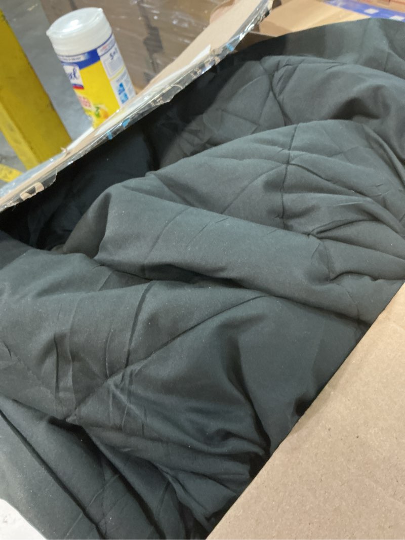 Condition photo showing As Is for Love's cabin Twin Comforter Set Black, 5 Pieces Twin Bed in a Bag, All Season Twin Bedding Sets with 1 Comforter, 1 Flat Sheet, 1 Fitted Sheet, 1 Pillowcase and 1 Pillow Sham Twin Black