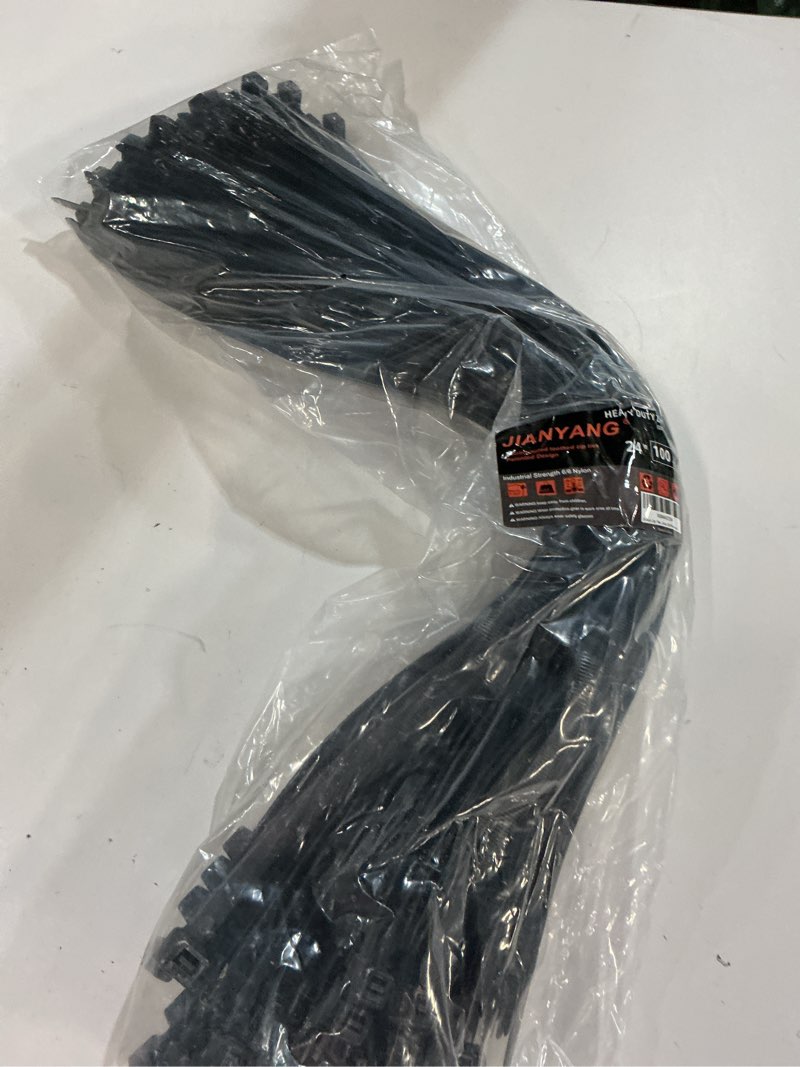 Condition photo showing New/Like New for Long Zip Ties Heavy Duty 24 inch?400 LBS Tensile Strength With Double Sided Toothed Super Durable Cable Ties ?Extra Large Wire Ties Adjustable Nylon Tie Wraps for Indoor Outdoor ?100 Pack Black? 24 inch 100 pack 500LBS Black