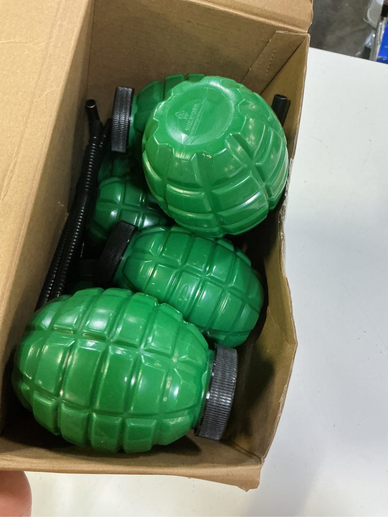 Condition photo showing Good Condition for tanlade army birthday party camo party supplies grenade cups with straws and lids, 10 oz plastic grenade shape cup reusable cups bulk for army soldier camouflage(12 pcs)
