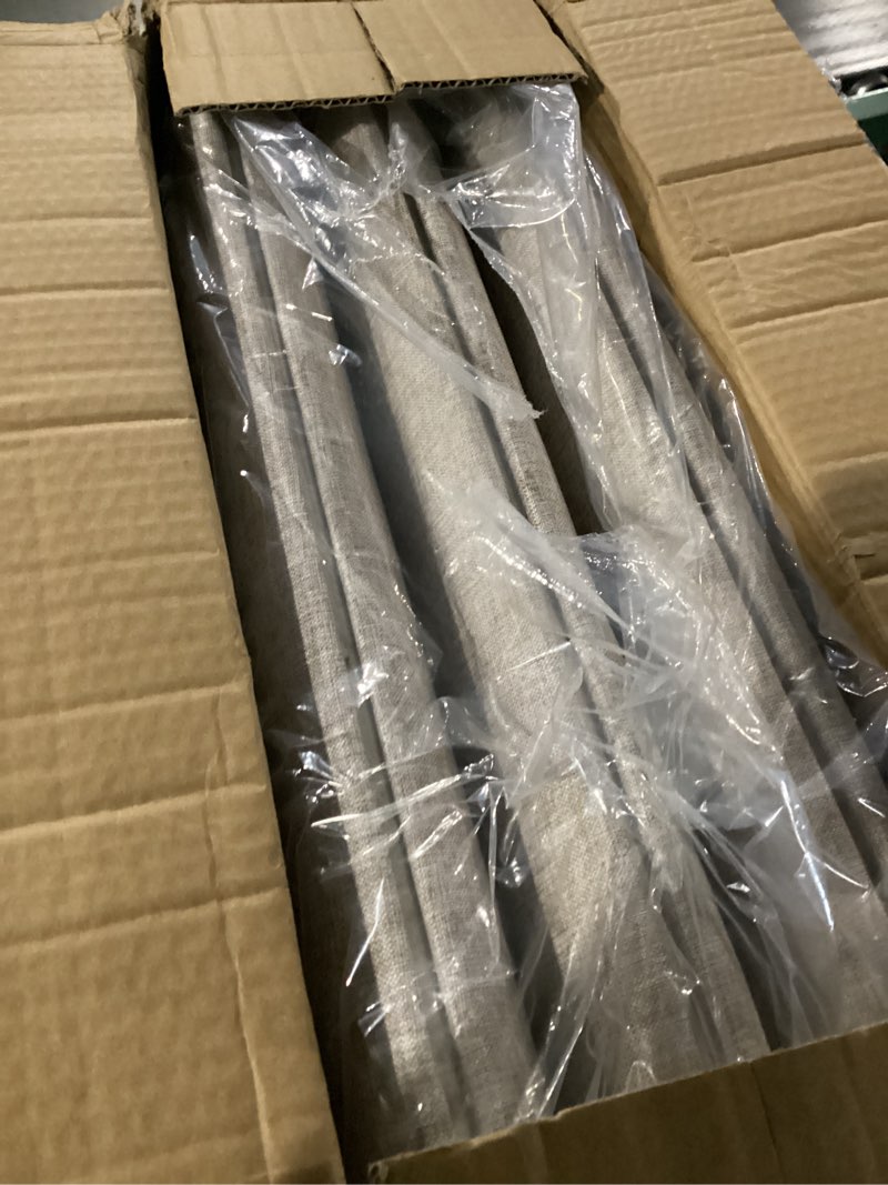 Condition photo showing New/Like New for Peel and Stick Headboard for Queen Bed Linen Fabric Upholstered Wall Mounted Headboard - Wall Padding Panel in Light Grey for Bedroom/Living Room/Dorm (6 Panels) Queen Lighe Gray