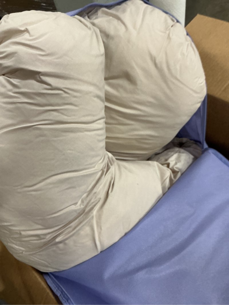 Condition photo showing Good Condition for Boppy Total Body Pregnancy Pillow with Organic Cotton, Easy-on Removable Cover in Biscuit for Full-Body Support, Body Pillow for Pregnancy and Postpartum Positioning Organic Biscuit