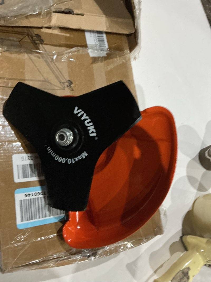 Condition photo showing As Is for viyuki home & garden outdoor equipment heavy duty universal 8 in. brushcutter trimmer attachment