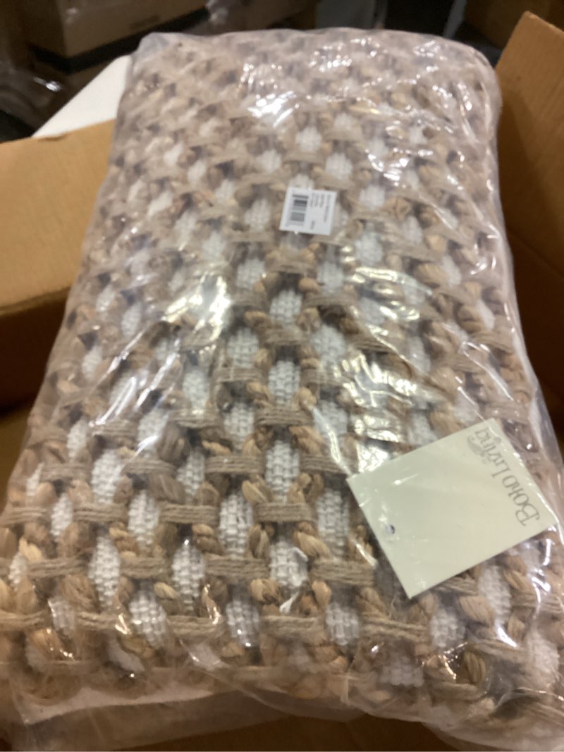 Condition photo showing Good Condition for Boho Living Jada Decorative Throw, Includes Accent, Premium Woven Design, Living Room Décor, (1) 12" x 20" Pillow Cover with Insert, White White (1) 12" x 20" Pillow Cover With Insert