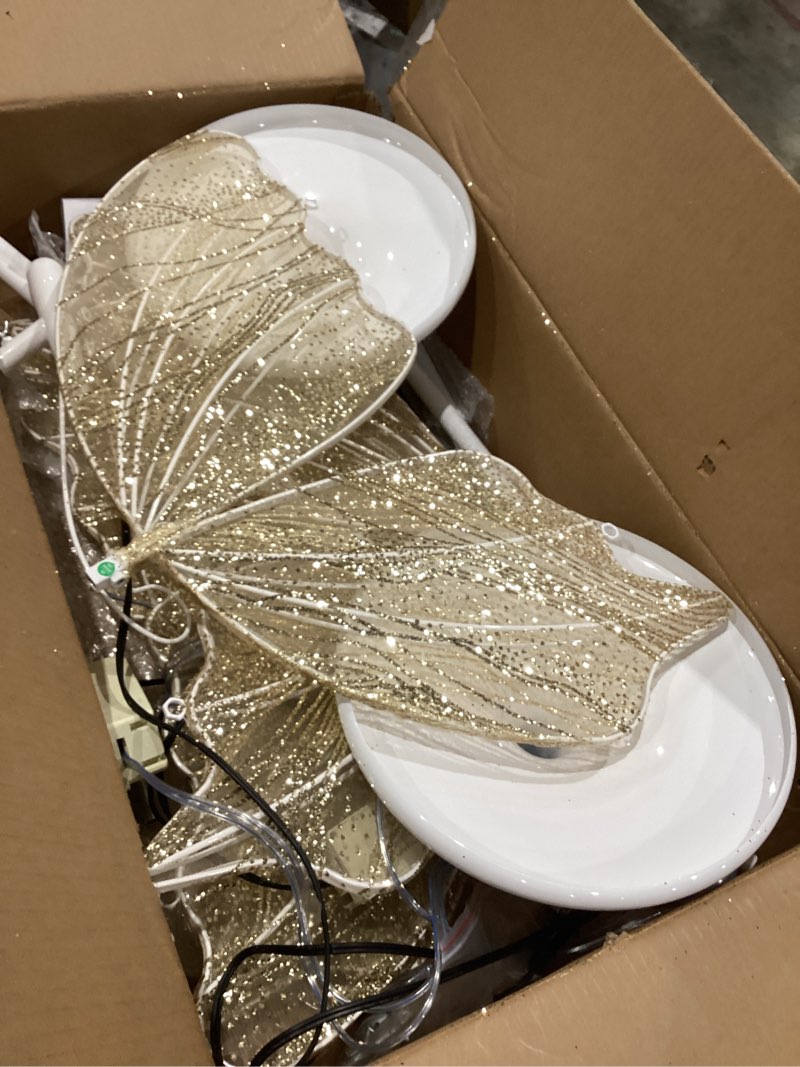 Condition photo showing Good Condition for 2pcs 23.6" wedding butterfly led floor lamp,48w 110v creative butterflies ceiling lamp 57.5-70.1" adjustable height butterfly hanging decoration props for wedding party (golden,warm light)