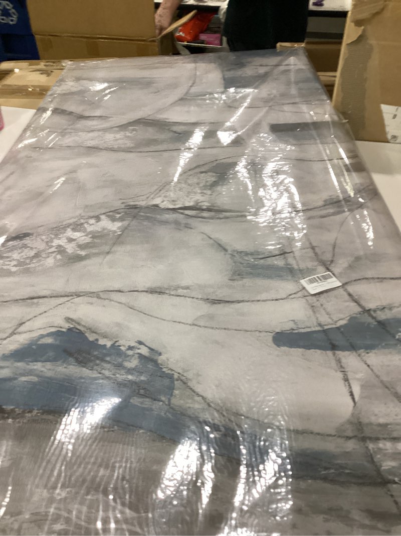 Condition photo showing New/Like New for yisxinoag blue white abstract canvas wall art decor for living room 58"l x 29"w silver