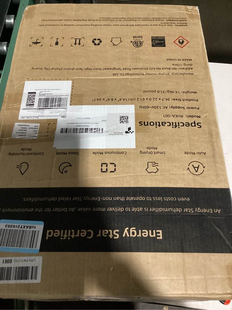 Condition photo showing Good Condition for 4500 sq.ft energy star most efficient 2025 dehumidifier,aeocky max 80 pint/day smart compressor dehumidifier with drain hose, intelligent humidistat,for basement,bedroom,home,bathroom