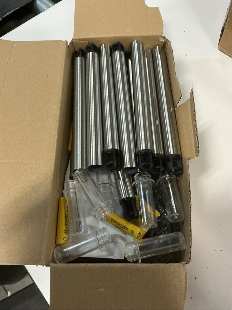 Condition photo showing Good Condition for denicmic solar lights outdoor 10 pack waterproof 6000k cold white led stainless steel stake outside lights for yard pathway garden driveway walkway landscape path lighting cold 10pack