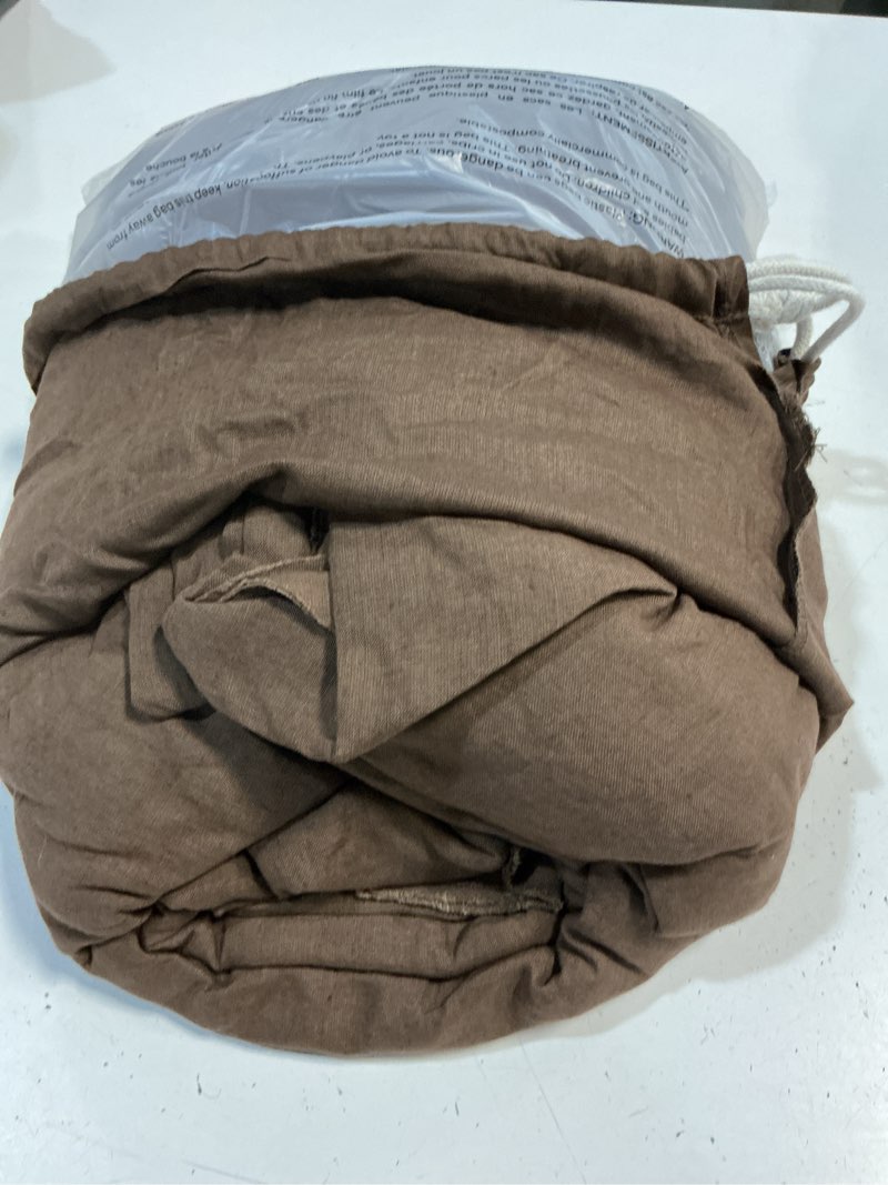Condition photo showing As Is for european linen double flange duvet cover set, king/cal king, espresso