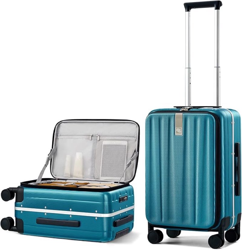Hanke 20 Inch Expandable Carry On Luggage Airline Approved Top Opening Hard Shell Suitcases with Whe