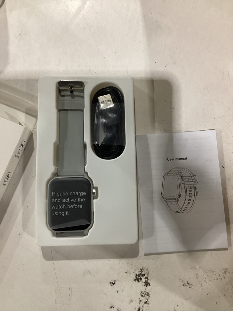 Condition photo showing Good Condition for smart watch for men, 120 sports modes smartwatch with 1.83" hd, alexa built-in, heart rate/sleep monitor, ip67 waterproof, bluetooth call & music control fitness watch for iphone/android (fog gray)
