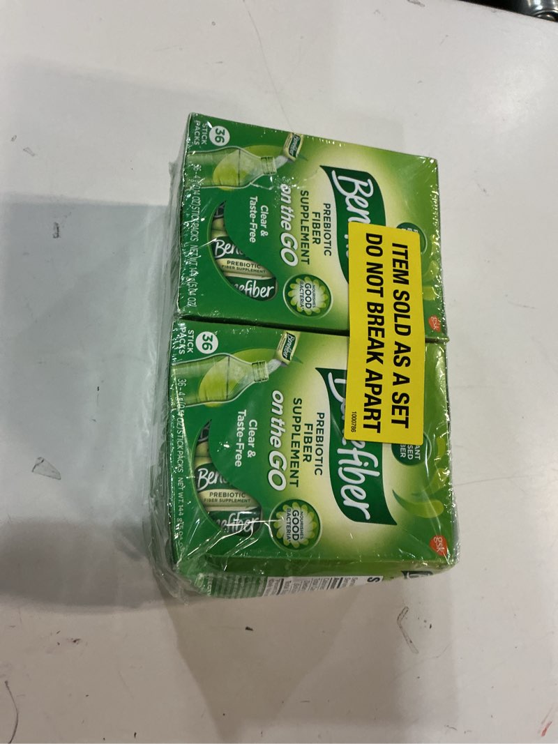 Condition photo showing New/Like New for (Exp 05/2026). Benefiber On The Go Prebiotic Fiber Supplement Powder for Digestive Health, Daily Fiber, Unflavored Stick Packs - 36 Sticks (Pack of 2) 36 Count (Pack of 2)