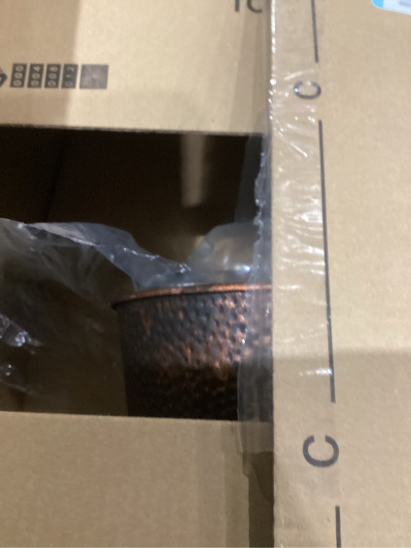Condition photo showing As Is for Blue Donuts Wastebasket for Bedroom, Bathroom, Trash Can 6 Liters, Bronze, Stainless Steel