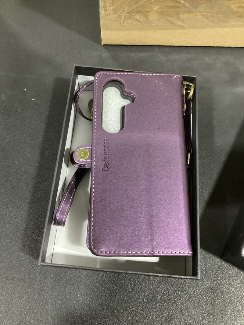 Condition photo showing New/Like New for Defencase for Galaxy S24 Magnetic Wallet Case Compatible with Magsafe with RFID Blocking Zipper & Card Holder for Women Men, PU Leather Detachable Phone Case for Samsung Galaxy S24 5G 6.2", Purple Galaxy S24 - 6.2" (Detachable with Magsafe)-Purple