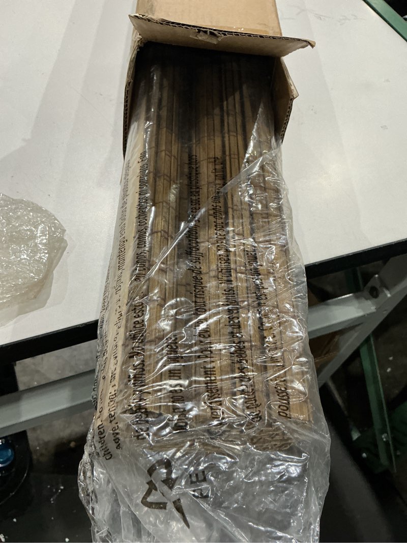 Condition photo showing Good Condition for cordless bamboo roman shades for windows, blinds size (32.5" w ×64" h) colour (highfield teak) ?room darkening?highfield teak 32.5" w × 64" h