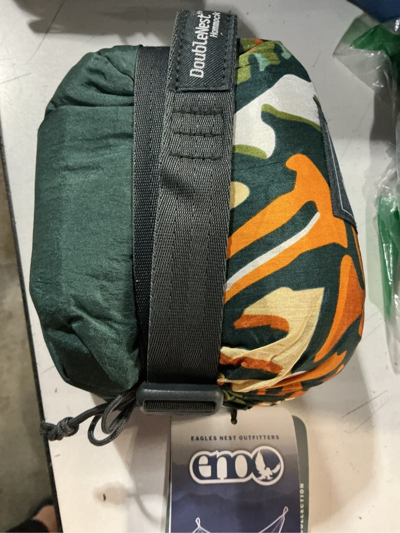 Condition photo showing Good Condition for eno doublenest hammock - lightweight, portable, 1 to 2 person hammock - for camping, hiking, backpacking, travel, a festival, or the beach - mantra/gold mantra | gold