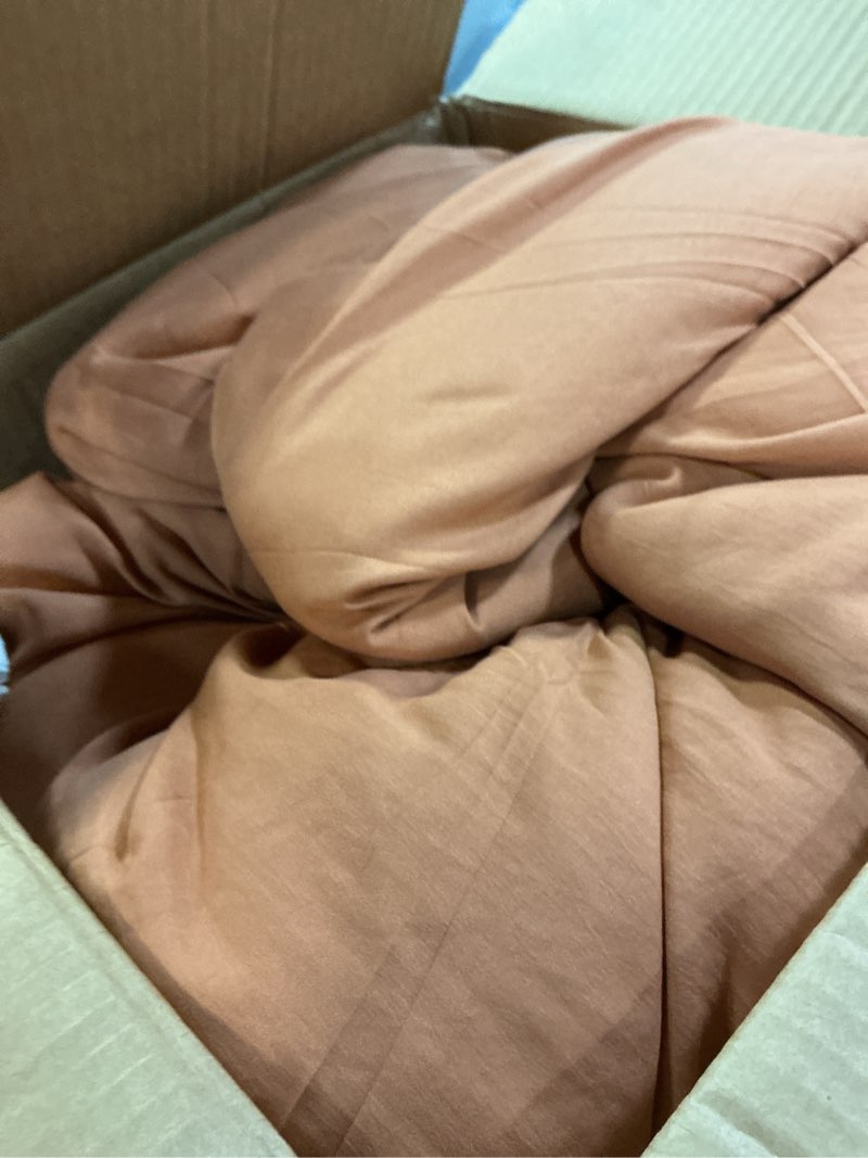 Condition photo showing As Is for Bedsure King Comforter Set, Pumpkin Soft Prewashed Bedding for All Seasons, 3 Pieces GentleSoft™ Bed Set, 1 Lightweight Comforter (104"x90") and 2 Pillowcases (20"x36") King(104"x90") 22 - Pumpkin