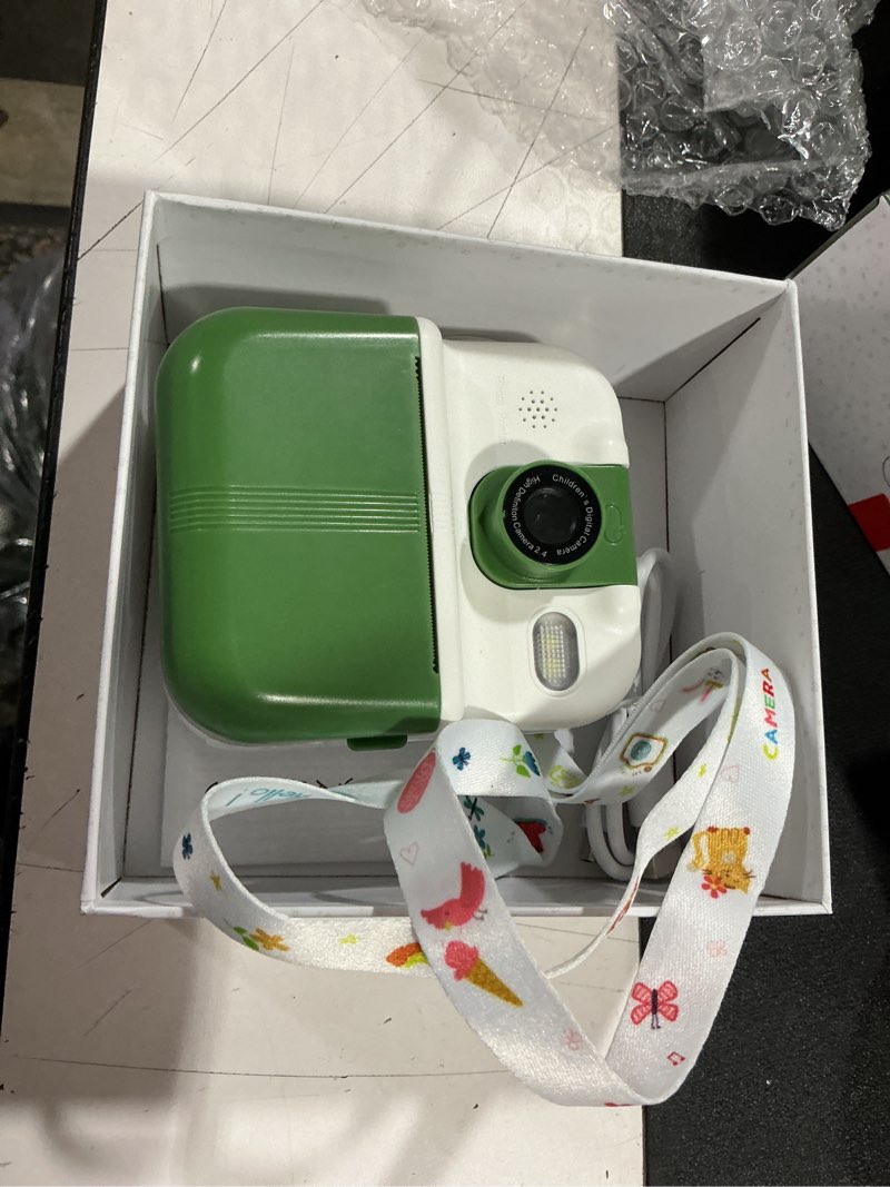 Condition photo showing As Is for kids camera instant print,1080p hd video and children toy for girls boys, instant camera for kids with 32gb sd card and printing paper, gift for 3 4 5 6 7 8 9+ years old girls boys white