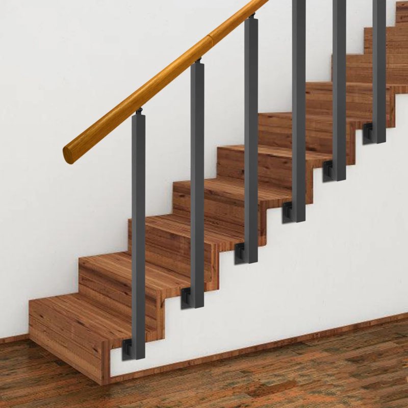 Stair Railing Posts, 2Pcs Stair Baluster Posts, Adjustable Stair Railing Posts For Deck, Balcony, Stair 37x7in