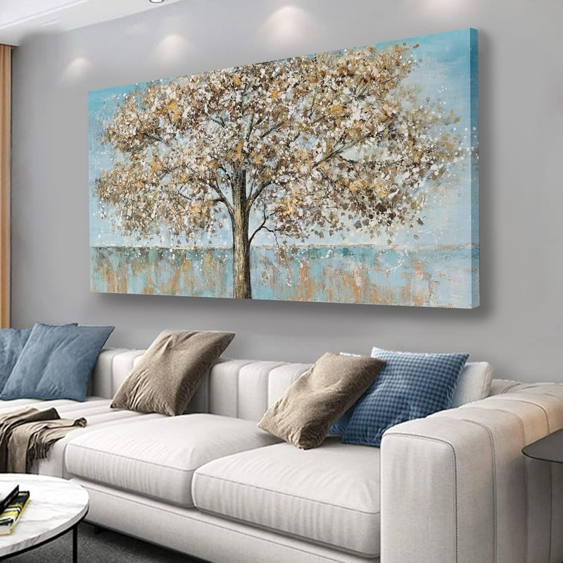 belmrxne tree wall art brown and gold wall decor modern artwork aesthetic wall prints