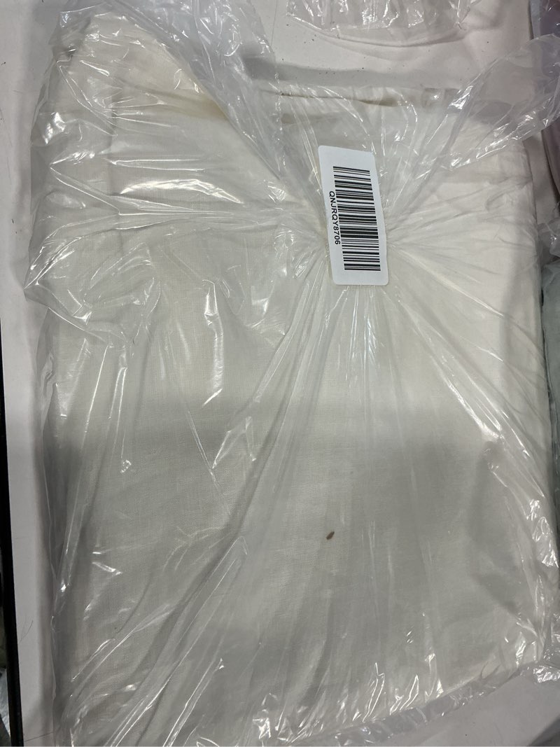 Condition photo showing As Is for quince european linen curtain - single panel, 48x96, ivory set of 1