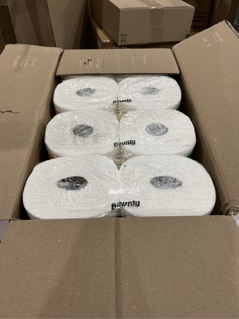 Condition photo showing New/Like New for bounty quick-size paper towels, white, 8 family triple rolls = 27 regular rolls family triple 8 rolls (141 sheets)