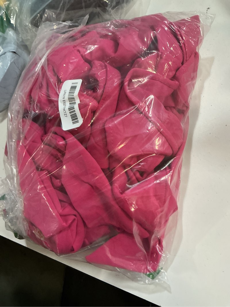 Condition photo showing Good Condition for 10 pcs spandex chair sashes for wedding elastic chair bows sashes universal decorative for party baby shower ceremony reception banquet decorations(rose red)