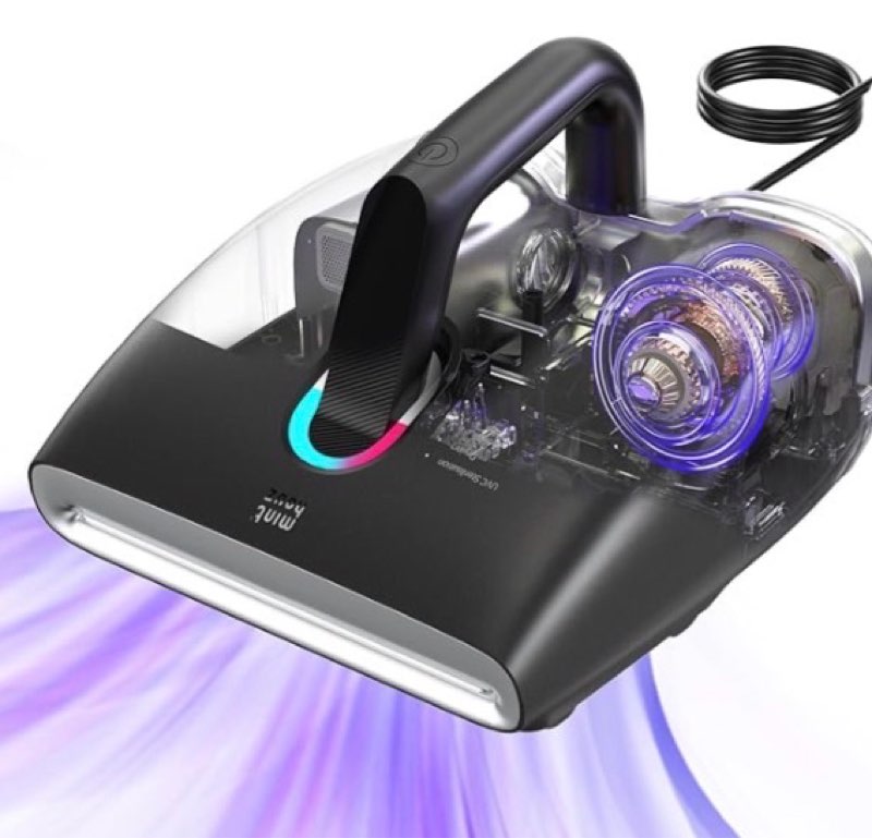 Minthouz Mattress Vacuum Cleaner 6-in-1 Bed Vacuum with 15Kpa Suction 450W & 120000 RPM/Min Dual Brushroll Rotation Handheld Vacuum Widened Suction Port, Corded