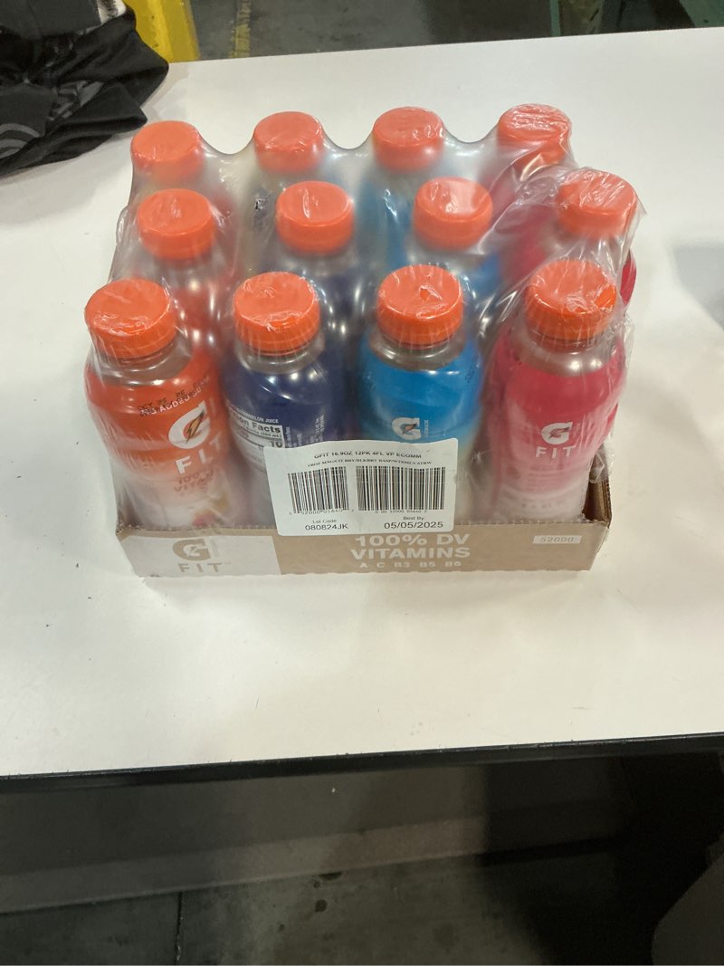 Condition photo showing New/Like New for Best by 05/05/25 Gatorade Fit Electrolyte Beverage  Healthy Real Hydration  New 2.0 4 Flavor Variety Pack  16.9.oz Bottles (12 Pack)