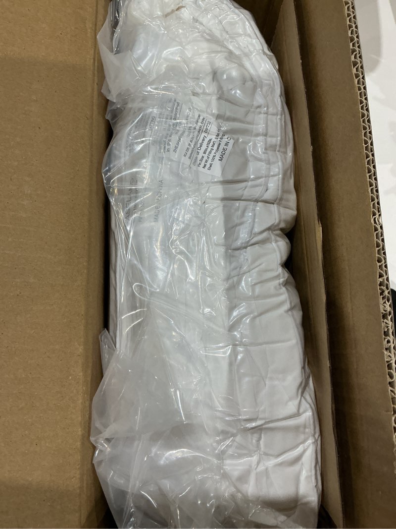 Condition photo showing As Is for easeland king size down alternative comforter - quilted duvet insert for all seasons, soft lightweight with corner tabs, summer winter warm bedding, white 90x102 inches king white