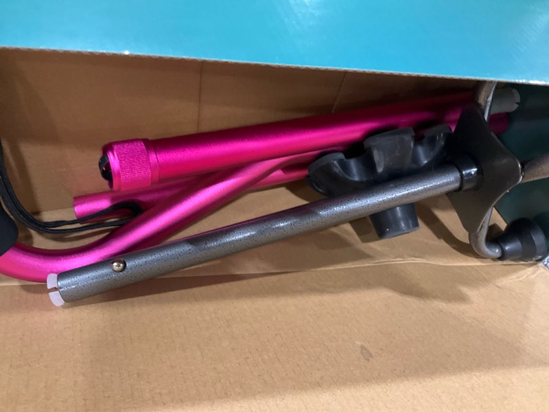 Condition photo showing Good Condition for lixiang walking canes stablize women quad canes for seniors & adults foldable adjustable for men & women heavy duty freestanding cane for people with leg injuries 3 footings light pink