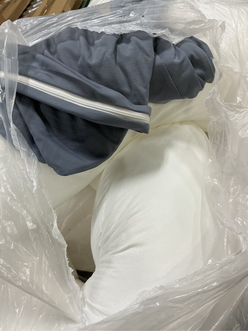 Condition photo showing As Is for QUEEN ROSE Pregnancy Pillow, U Shaped Full Body Pillows for Sleeping Support, 55 Inch Maternity Pillow for Pregnant Women with Cooling Silky Cover, Blue Cooling Silky - Blue 55in