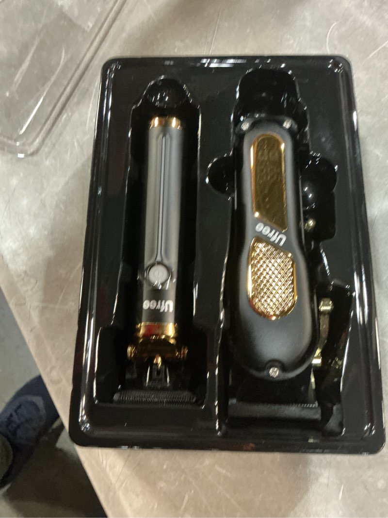 Condition photo showing New/Like New for ufree hair clippers for men, clippers and trimmers set, cordless barber clippers, grooming kit, gifts for men black gold