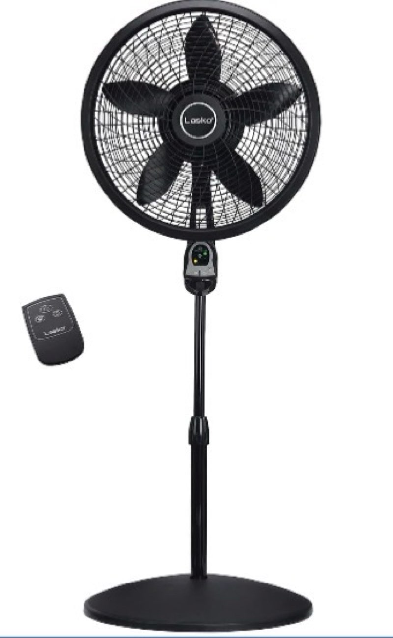 Lasko Oscillating Cyclone Pedestal Fan, Adjustable Height, Timer, Remote Control, 3 Speeds, for Bedr