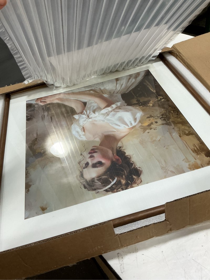 Condition photo showing Good Condition for 20x20 Picture Frame Natural Oak Wood From California-USA Walnut Color Finished Handcrafted 20 x 20 Poster Frame Matted to 16x16 Photo with Real Tempered Glass,for Photo,Certificate,Degree,Graduation 20"x20"|mat to 16"x16" Walnut Color