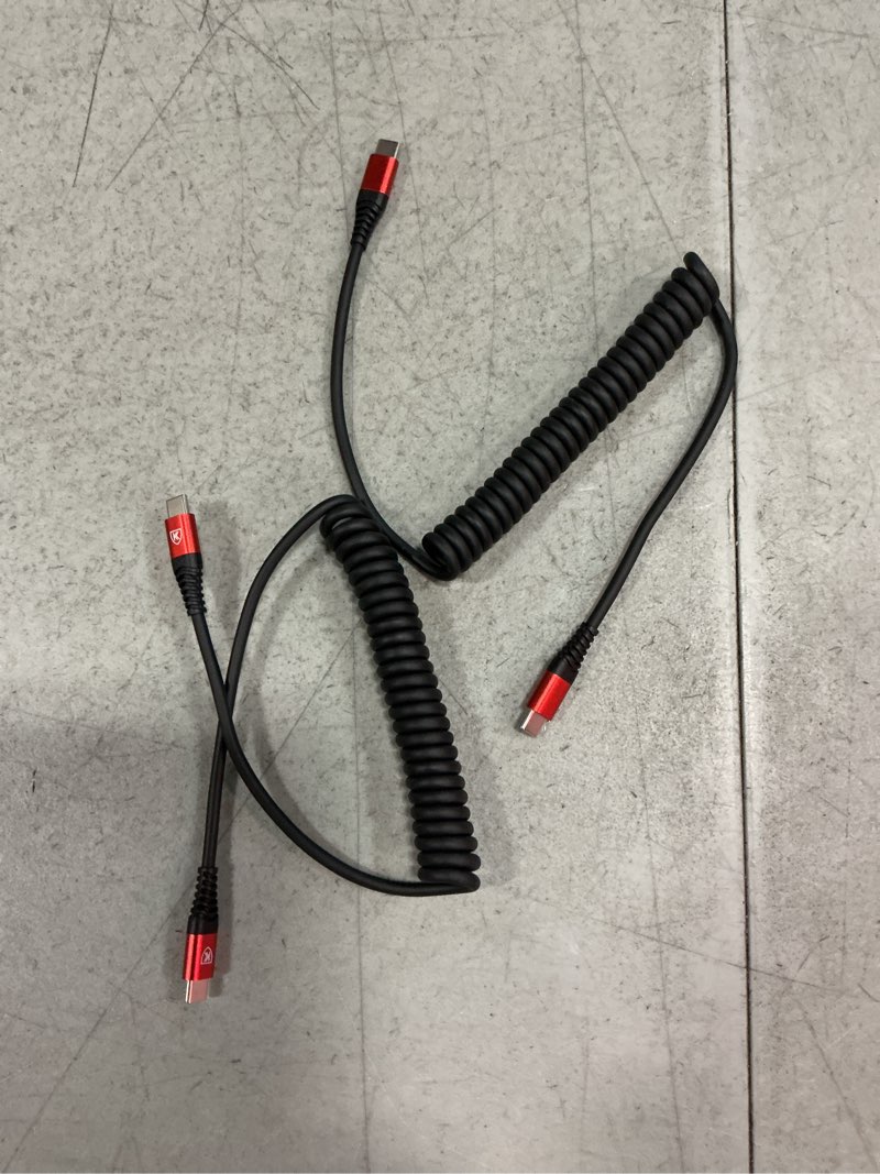 Condition photo showing New/Like New for usb c cable 3ft 2pack usb c to usb c charger cable for car, coiled type c fast charging cable for iphone 17/16/15/plus/pro/pro max/macbook pro 2020/ipad pro 2020/ipad air 4/samsung galaxy s23-red 3ft red