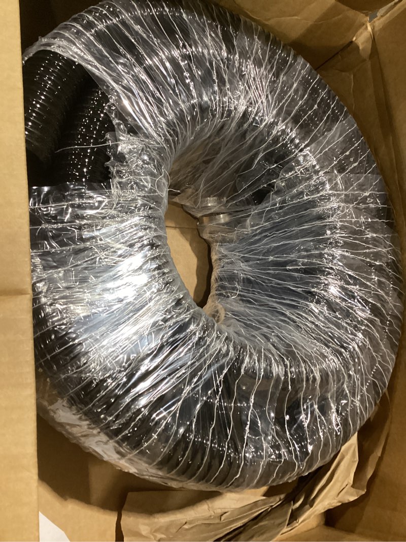 Condition photo showing As Is for pond hose id 2” × 50ft black corrugated flexible pump tubing & 2 clamps | reinforced water hose vinyl tubing for sump pump pond fountain garden waterfall, non-toxic & kink-proof (2in - 50ft)