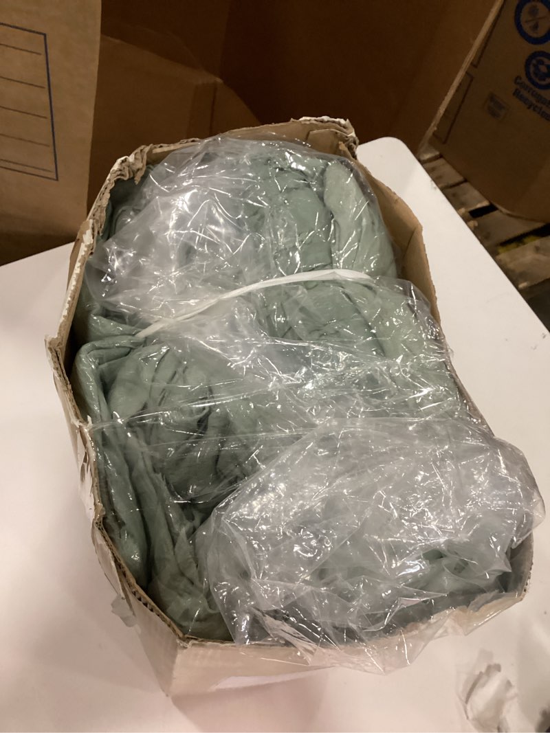 Condition photo showing As Is for 510 design bailey diamond pucker woven comforter set with throw pillow, sage green