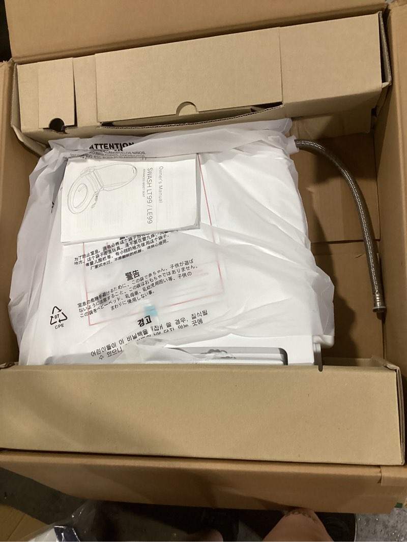 Condition photo showing Good Condition for brondell le99 bidet toilet seat, fits elongated toilets, electric bidet with remote, warm air dryer, strong wash mode, stainless-steel nozzle, saved user settings & easy installation elongated white warm air dryer + remote control