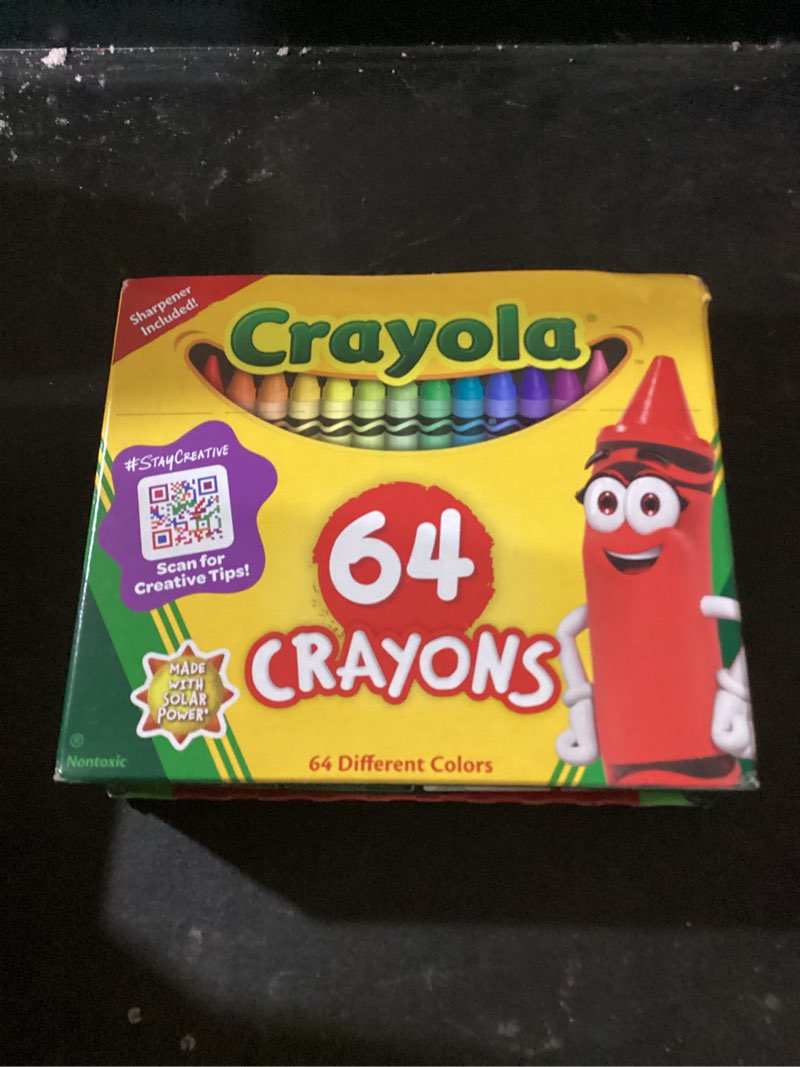 Condition photo showing New/Like New for crayola crayons, regular size, 64 count with sharpener