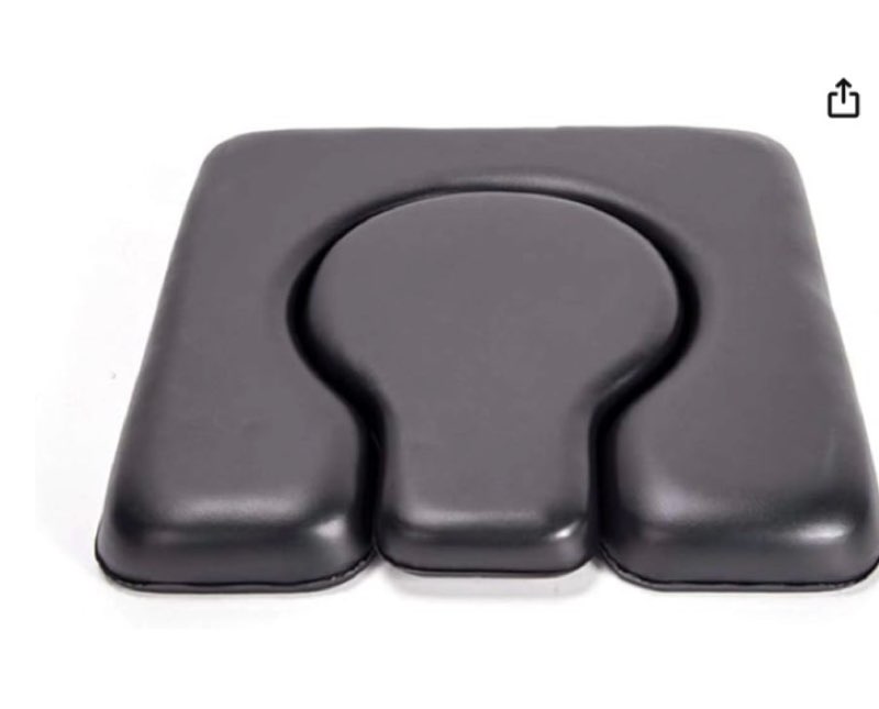 PU Commode Seat Cushion, Black Padded Cushion for Bedside Commodes, Chair, Shower Wheelchair, C Shape