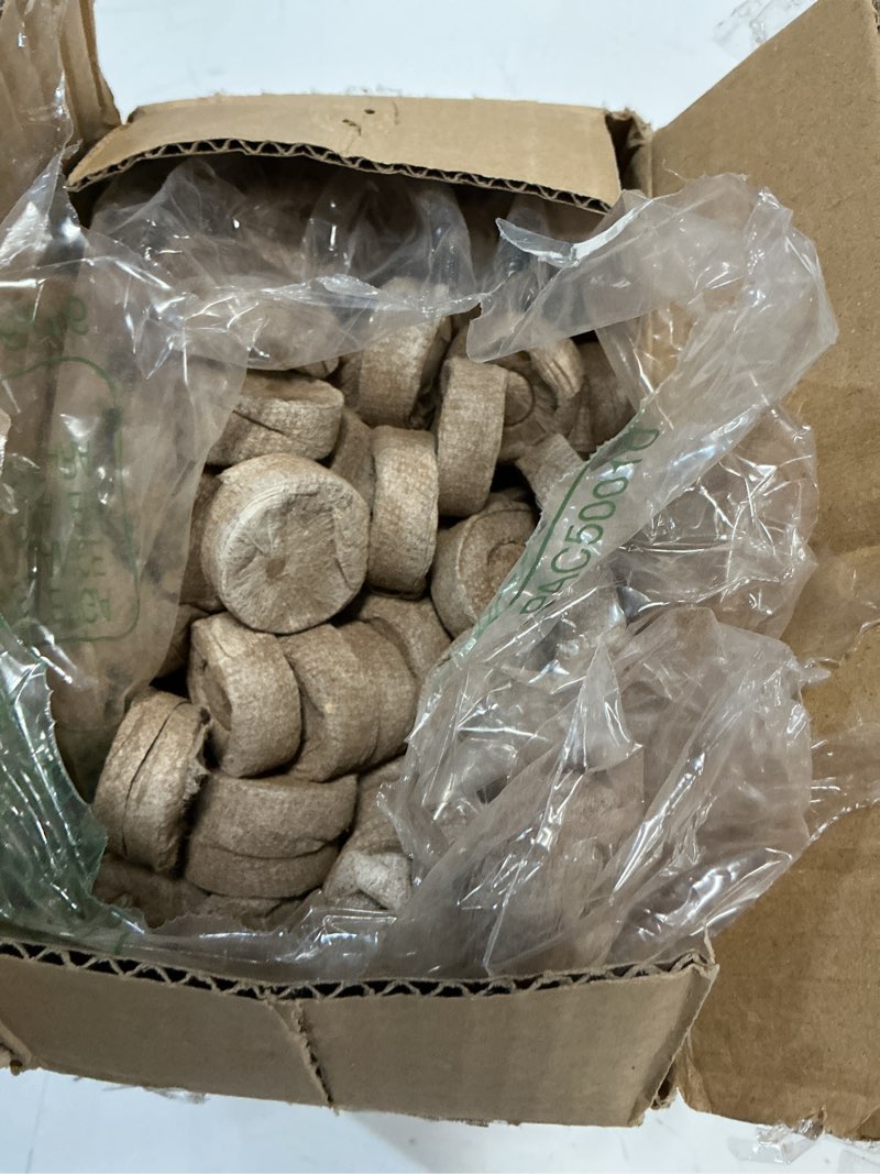 Condition photo showing Good Condition for ZeeDix 200 Pcs 30mm Peat Pellets Seed Starter Soil Pods Plugs for Vegetable, Seedling Soil Block Compressed Peat Nutrient Seed Pods for Planting Easy Transplant with 200 Plant Labels & 2 Garden Tools